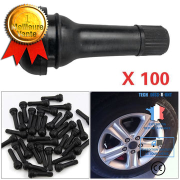 TD® Lot de 100 Pièces de valves de pneus/ Pneus TR414 en caoutchouc Vannes de voiture de pneus en caoutchouc Vannes Rim XFM70512630